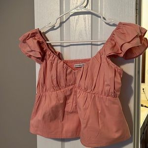 Ruffle Poplin Top